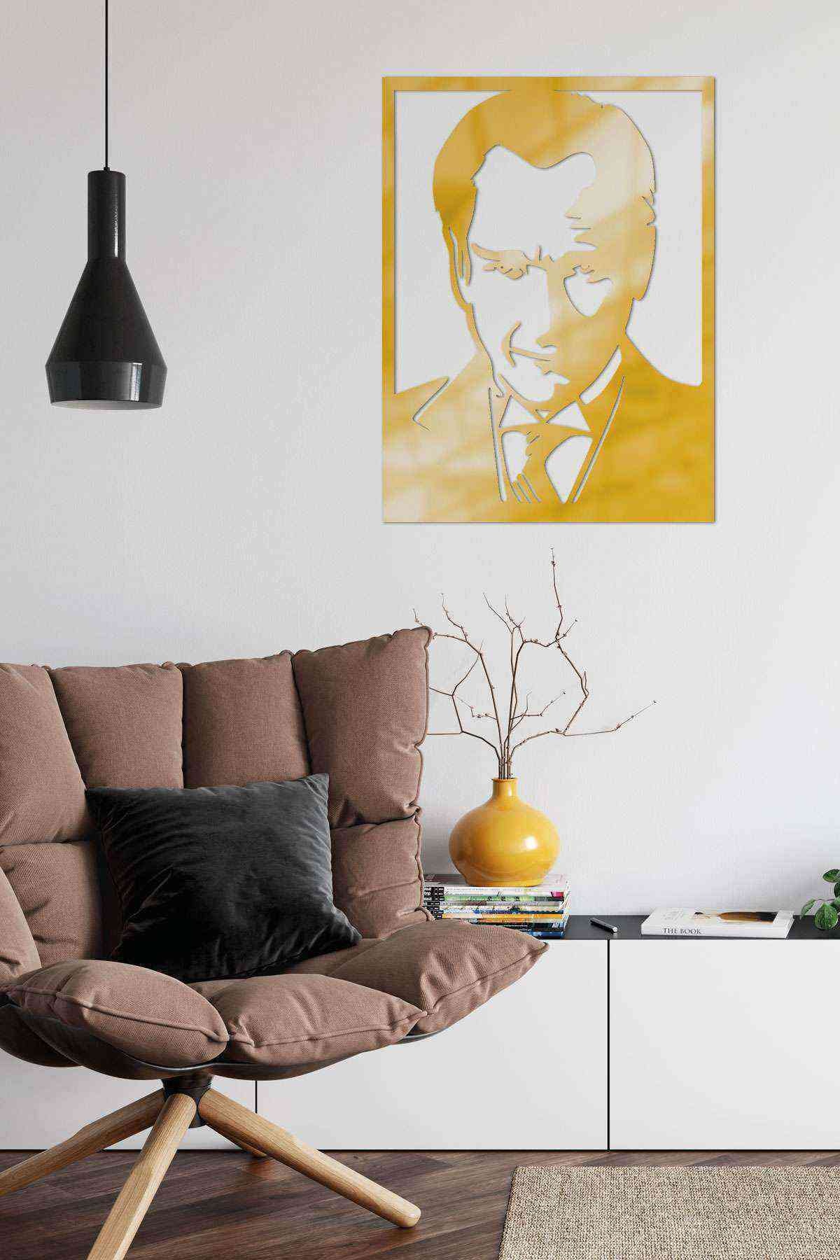 Atatürk Figürü Duvar Dekoru Ayna Görünümlü Tablo Dekoratif