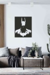 Batman Figürlü Duvar Dekoru Siyah Ahşap Lazer Mdf