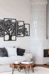 Hayat Ağacı 150 cm Duvar Dekoru Tablosu Siyah Ahşap Lazer Mdf
