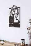 Kadın İnstagram Duvar Dekoru Tablo Siyah Ahşap Mdf
