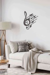 Melodi Müzik Nota 3D Mdf Ahşap Tablo Evinize Ofisinize Yeni Tarz Wall Art