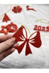 2024 Yılbaşı Ağaç Süsü Hediyelik Keçe 12 Parça Set