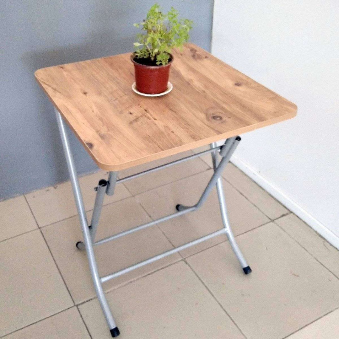 Katlanır Balkon Mutfak Masası Atlantik Çam 60x60 cm Ölçü Seçenekli