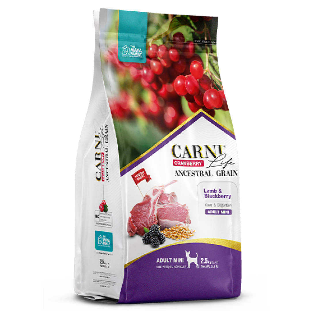 Yetişkin Köpek Maması - Carni Life Cranberry ANCESTRAL GRAIN LAMB & BLACKBERRY ADULT MINI