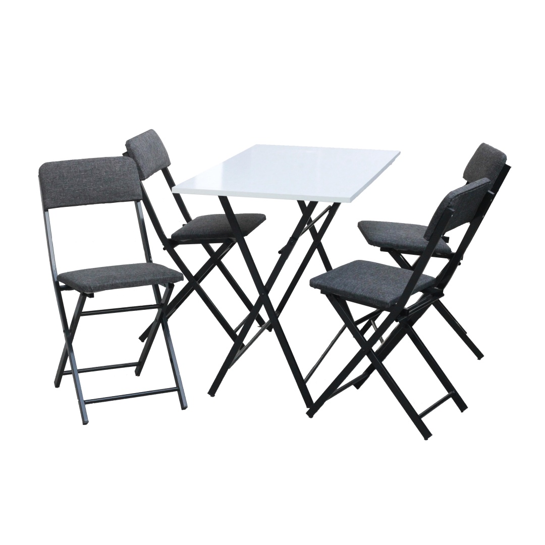 Balkon Mutfak Katlanır  Masası Sandalye 4 Ad