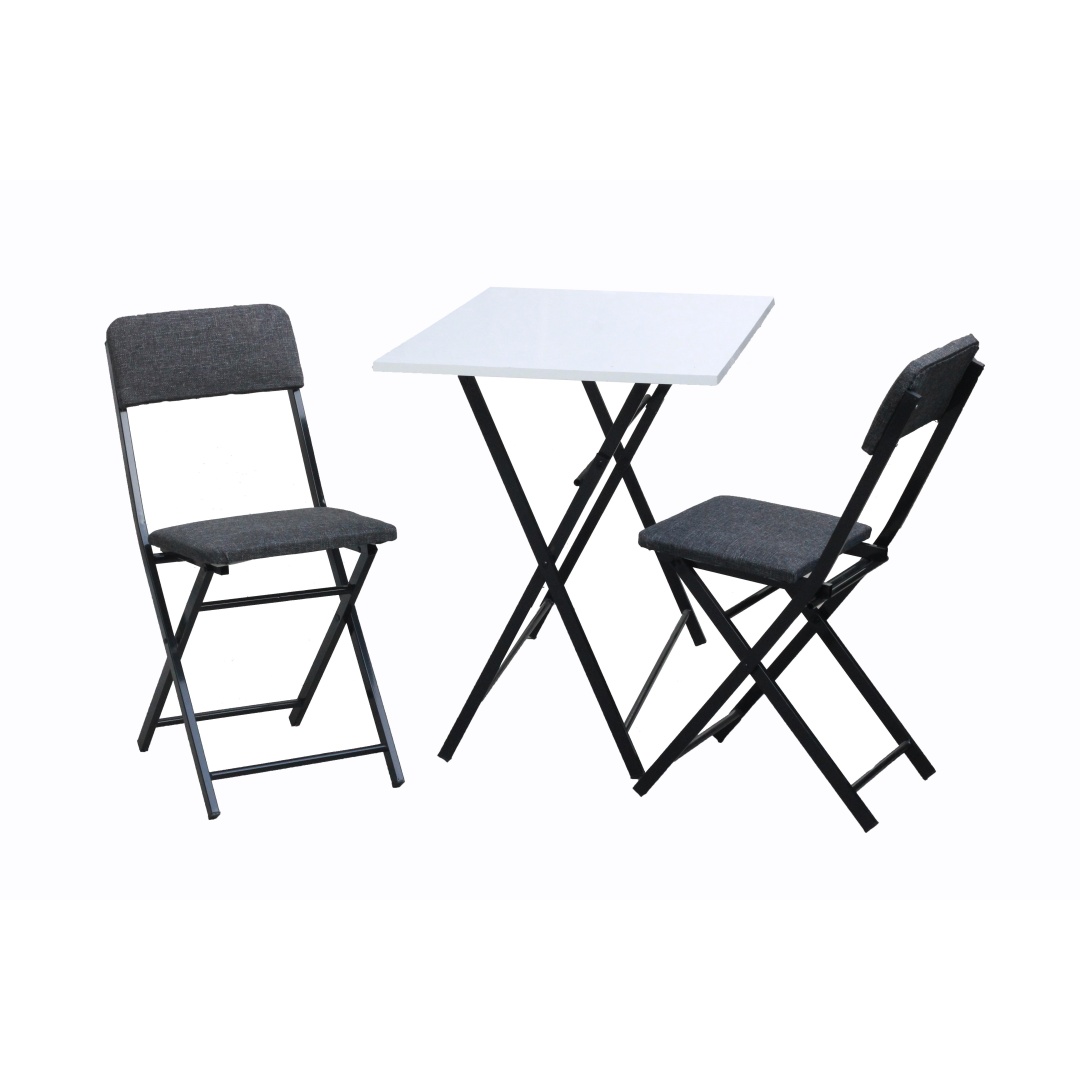 Bistro Katlanır Balkon Mutfak Masa Sandalye Beyaz