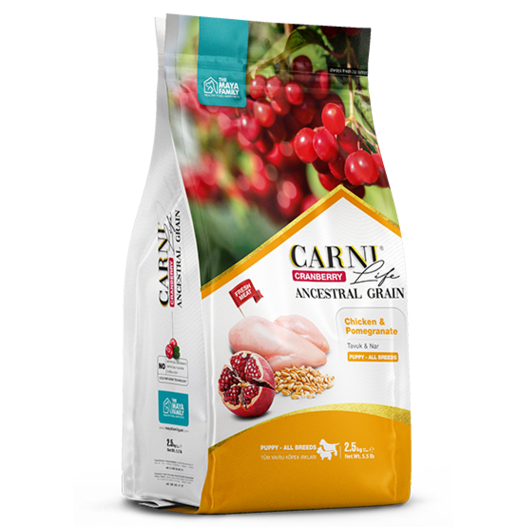 2.5kg Yavru Köpek Maması -  Carni Life Cranberry ANCESTRAL GRAIN LAMB & BLACKBERRY PUPPY MINI