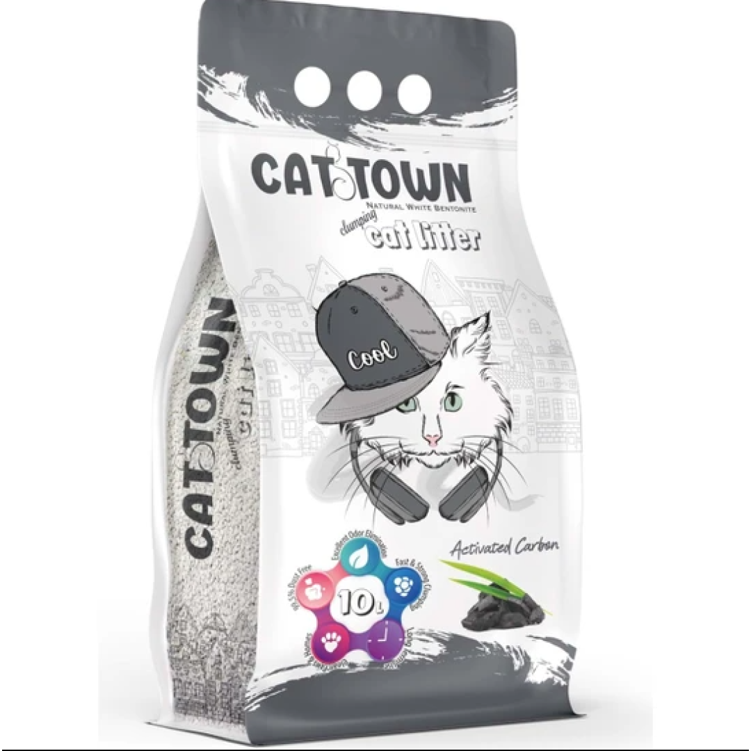 Cat Town Activated Carbonlu Bentonit Ince Taneli Kedi Kumu 10 Lt