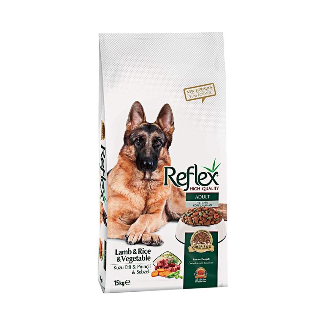 Reflex Kuzu Etli Sebzeli Pirinçli Yetişkin Köpek Maması 15 kg