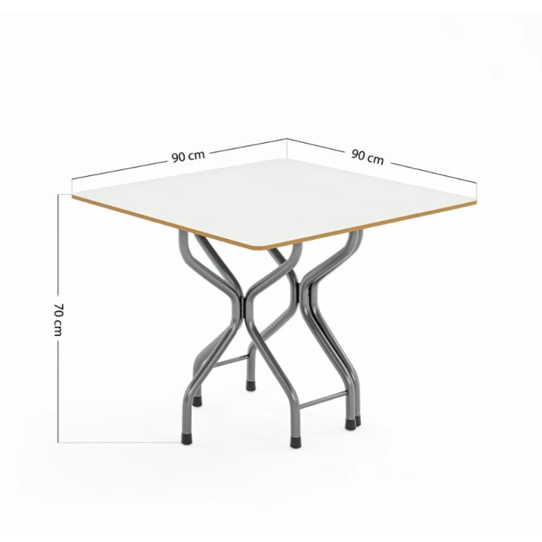 Beyaz Kare Katlanır MDF Masa – Pratik ve Estetik