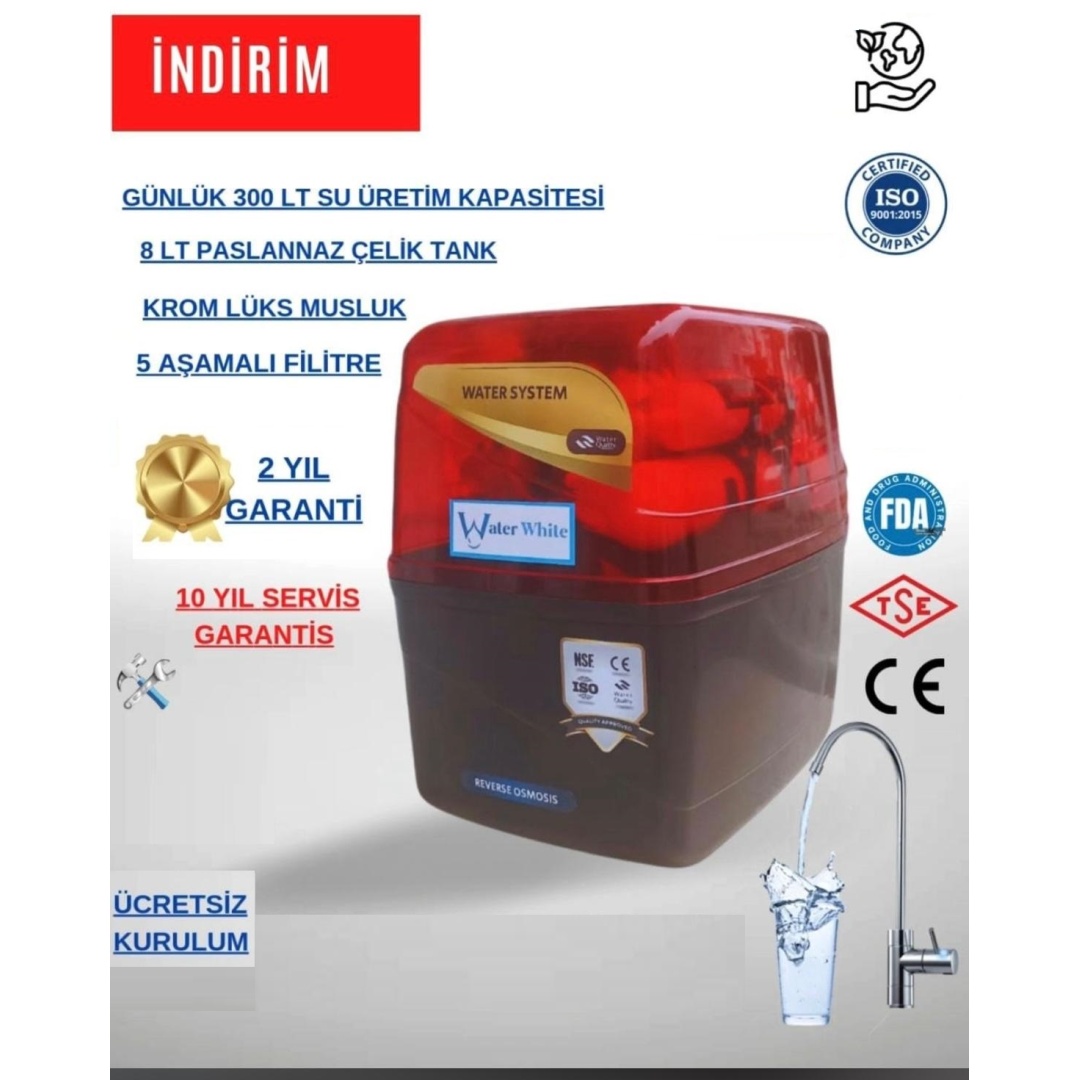 Yeni Nesil 5 Filtreli Membranlı Su Arıtma Cihazı | Paslanmaz Çelik Tank ile Sağlıklı İçme Suyu