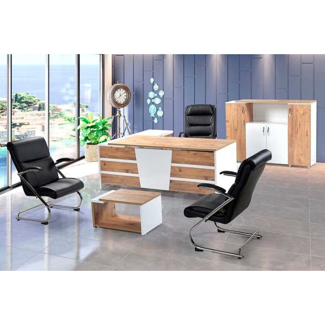 Kaptan Ofis Masa Takımı/Atlantik Çam& Beyaz