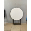 Yuvarlak Katlanır Bistro Masa Siyah Mermer Desenli 70 cm