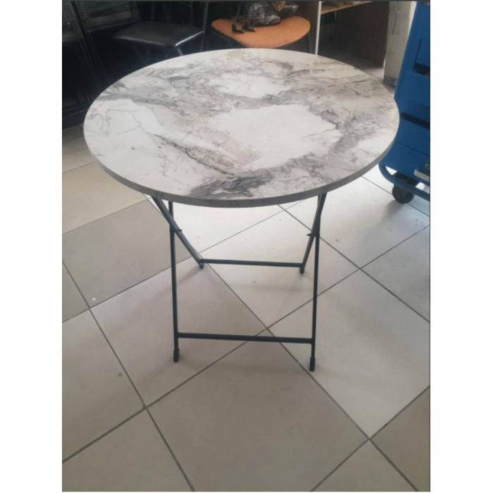 Katlanır 80 cm Gri Mermer Desenli Masa