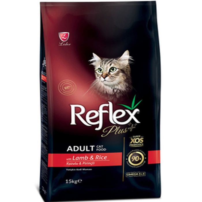 Reflex Plus Kuzu Eti ve Pirinçli Yetişkin Kedi Maması 15kg