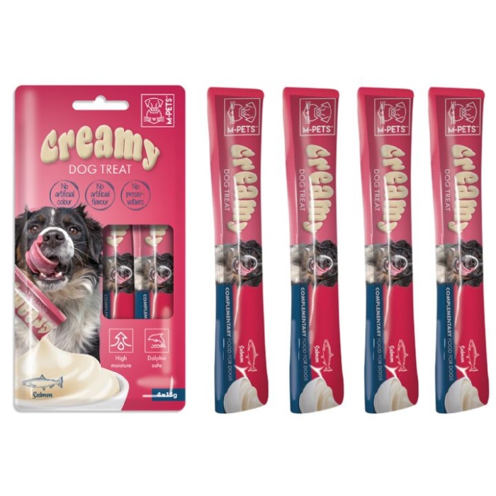 M-PETS KÖPEK ÖDÜLÜ CREAMY SOMON BALIKLI 4X15GR 10lu