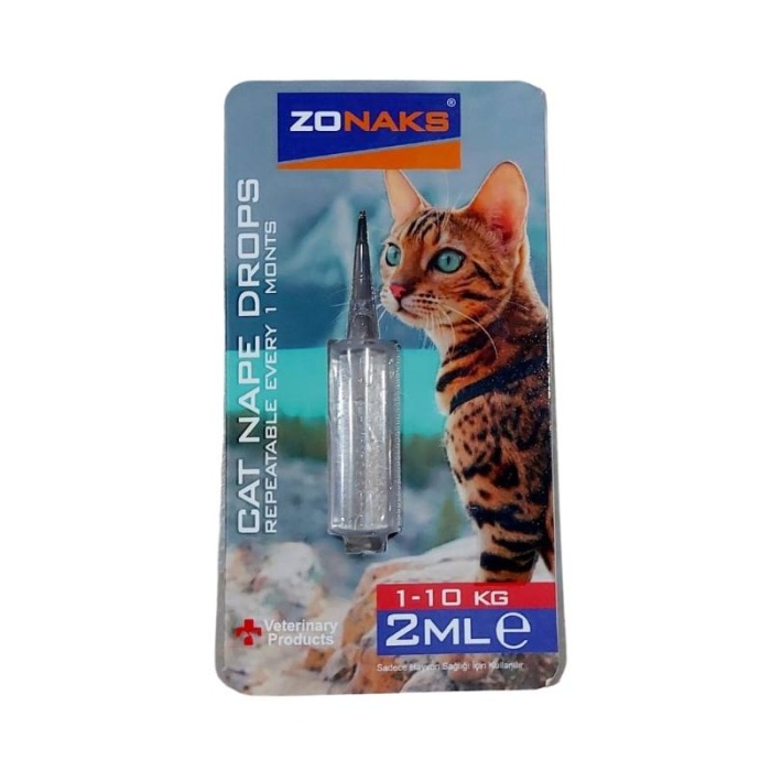 Zonaks Kediler İçin Ense Damlası 2ML 1-10 Kg (12 X 4 ML)