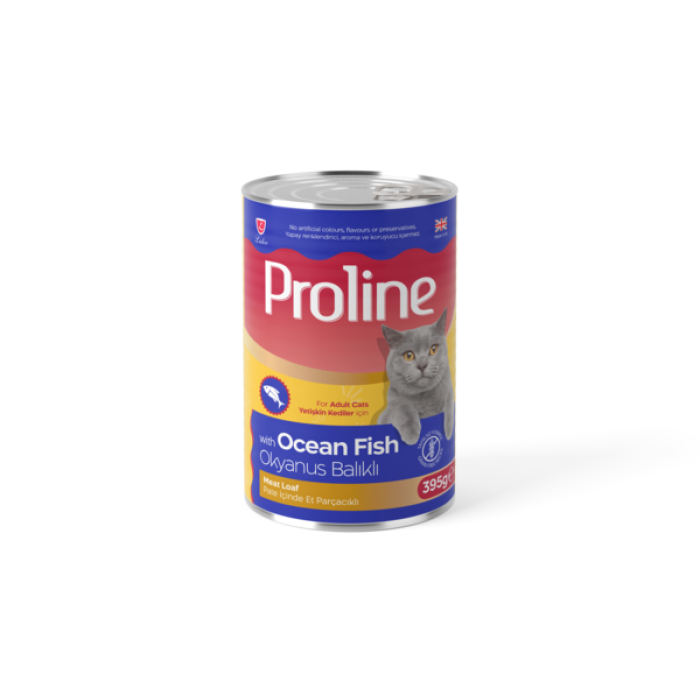 Proline Okyanus Balıklı Pate İçinde Et Parçacıklı Konserve Kedi Maması 395 gr 12li