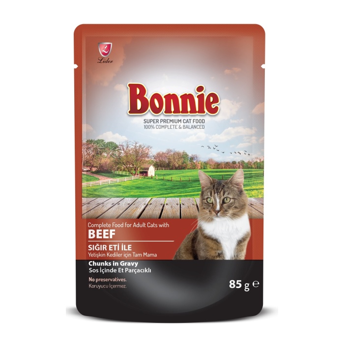 Bonnie Dana Etli Pouch Yetişkin Kedi Maması 85 gr 22li