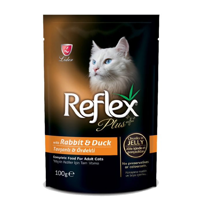 Reflex Plus Tavşanlı & Ördekli Yetişkin Kedi Maması 100 GR 20Lİ