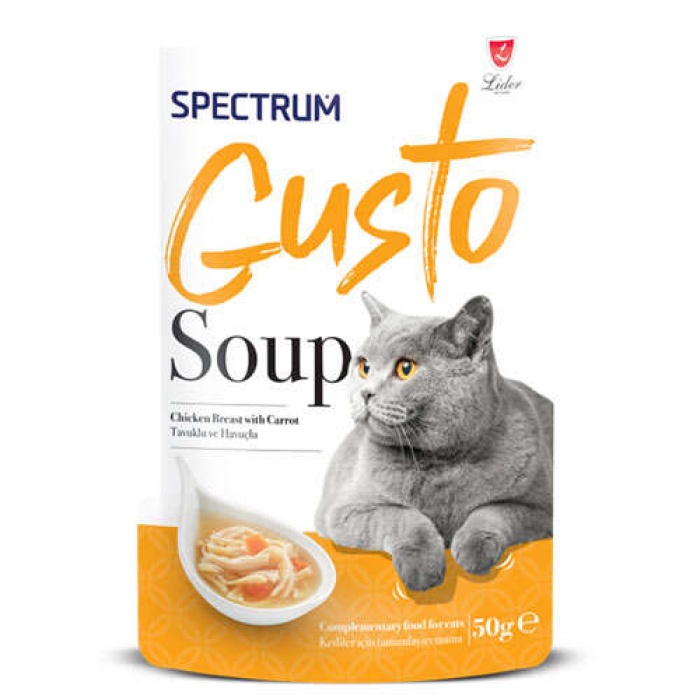 SPECTRUM GUSTO TAVUKLU VE HAVUÇLU KEDİ ÇORBA 50GR X 24 ADET