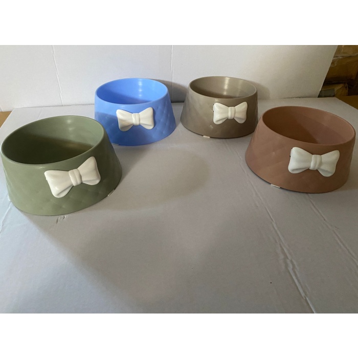 KEDİ & KÖPEK MAMA VE SU  KABI PAPYONLU