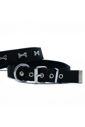 Doggie Konfor Dokuma Kemikli Boyun Tasması Siyah 2.5*42-50 cm (DSBT-2562 L)
