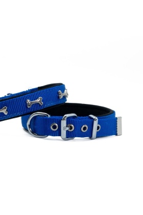 Doggie Konfor Dokuma Kemikli Boyun Tasması Royal Blue 2.0*35-40 cm (DSBT-2062 M)