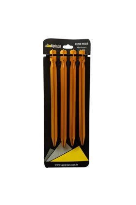Alpinist Alüminyum 6061 Çadır Kazığı 18 cm Turuncu 4lü