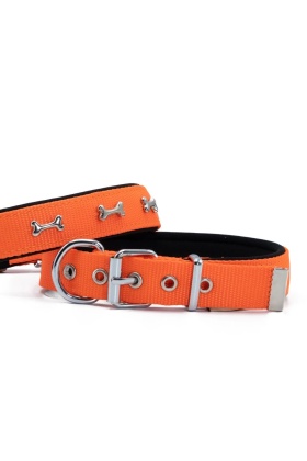 Doggie Konfor Dokuma Kemikli Boyun Tasması Turuncu 2.5*37-45 cm (DSBT-2562 M)
