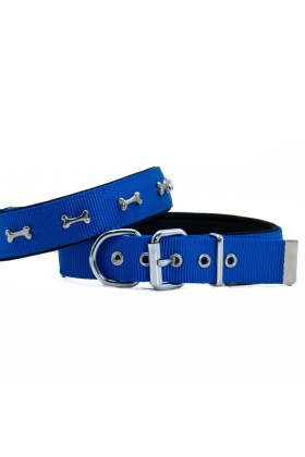Doggie Konfor Dokuma Kemikli Boyun Tasması Royal Blue 3.0*47-55 cm (DSBT-3062 L)
