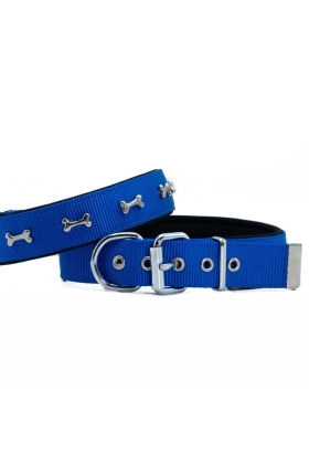 Doggie Konfor Dokuma Kemikli Boyun Tasması Royal Blue 3.0*42-50 cm (DSBT-3062 M)