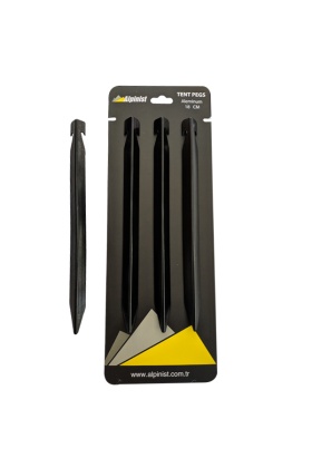Alpinist Alüminyum 6061 Çadır Kazığı 18 cm Siyah 4lü