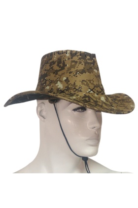 HS-11081 Kovboy Şapka Kahve-Dijital Kamuflaj