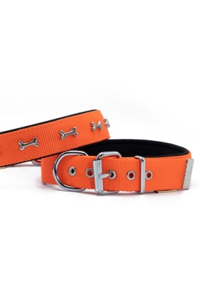 Doggie Konfor Dokuma Kemikli Boyun Tasması Turuncu 3.0*42-50 cm (DSBT-3062 M)