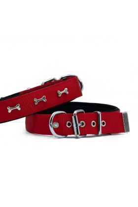 Doggie Konfor Dokuma Kemikli Boyun Tasması Kırmızı 3.0*47-55 cm (DSBT-3062 L)