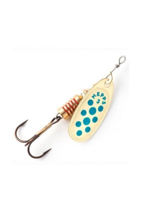 Alabalık Turna Döner Olta Kaşık - Mepps - Comet - Altın/Mavi Noktalı No:5