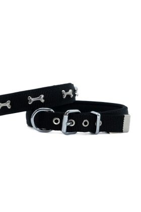 Doggie Konfor Dokuma Kemikli Boyun Tasması Siyah 2.0*35-40 cm (DSBT-2062 M)