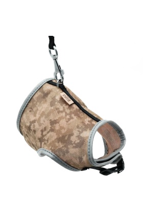 Cattie Havalı Dokuma Kedi Göğüs & Gezdirme Takımı Kamuflaj 1*25-35 cm