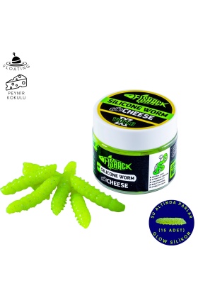 Yüzen Silikon Kurt - Glow Alabalık Yemi - 37mm - Peynir Kokulu - Fosfor Yeşili - Trout Bait