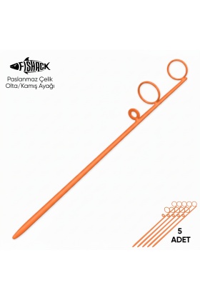 Olta Kamış Ayağı - Paslanmaz Çelik - Fishack - Turuncu - 5li