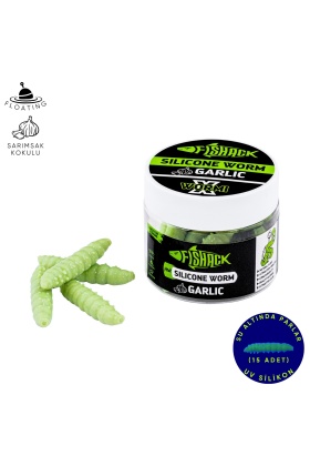 Yüzen Silikon Kurt - Glow Alabalık Yemi - 37mm - Sarımsak Kokulu - Küf Yeşili - Trout Bait