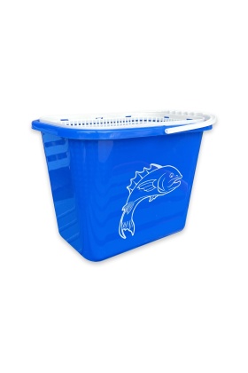 Balıkçı Kovası - 15 lt - Fishack - Süzgeçli - Mavi (Kod 179)