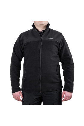 Outdoor Polar Ceket Siyah - Sıcak Tutan Polar - Softshell Omuz - Fermuarlı Cep