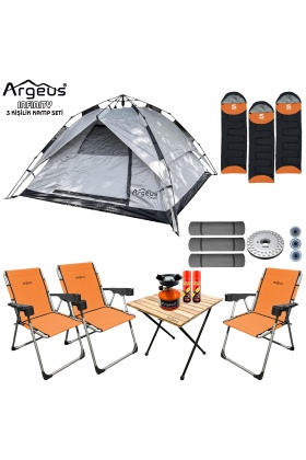 Argeus Infinity 3 Kişilik 3 Mevsim Kamp Çadır Seti