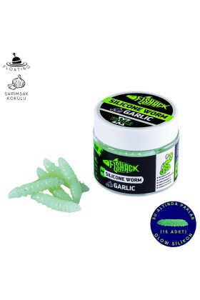 Yüzen Silikon Kurt - Glow Alabalık Yemi - 37mm - Sarımsak Kokulu - Glow - Trout Bait