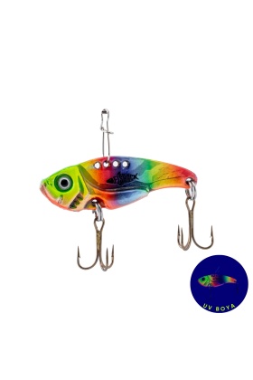 Vibrasyon Yem - LRF/Spin Jig - Fishack VibraX - 15g 55mm - Rainbow Fury - UV Boyalı