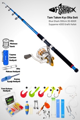 Tam Takım Kıyı Olta Seti - 300cm Kamış 30-60GR / 4000lik Suppeme Olta Makinesi - Taşıma Çantalı