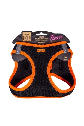 Doggie Havalı Dokuma Neon Küçük Irk Göğüs Tasması Turuncu 38-44 cm (ANG-M)