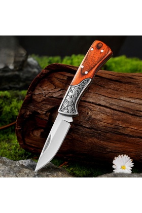 Katlanır Cep Çakısı - Ahşap Sapşı - SDR-202 - Kırmızı